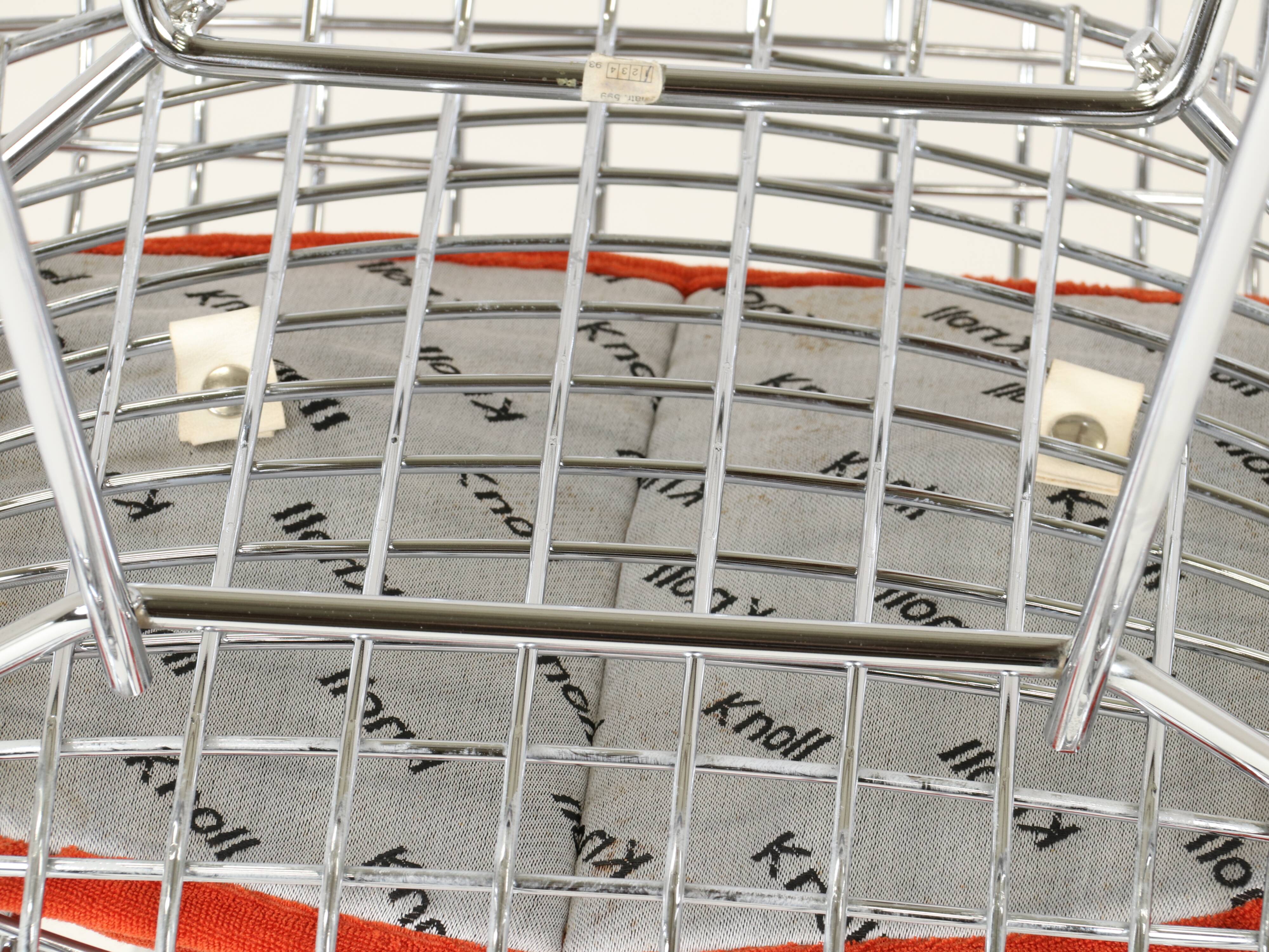 Set of four Model 420C dining chairs designed by Harry Bertoia for Knoll International, USA, 1960s