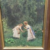 Painting "Young Girls in a Garden" by F. Didioni