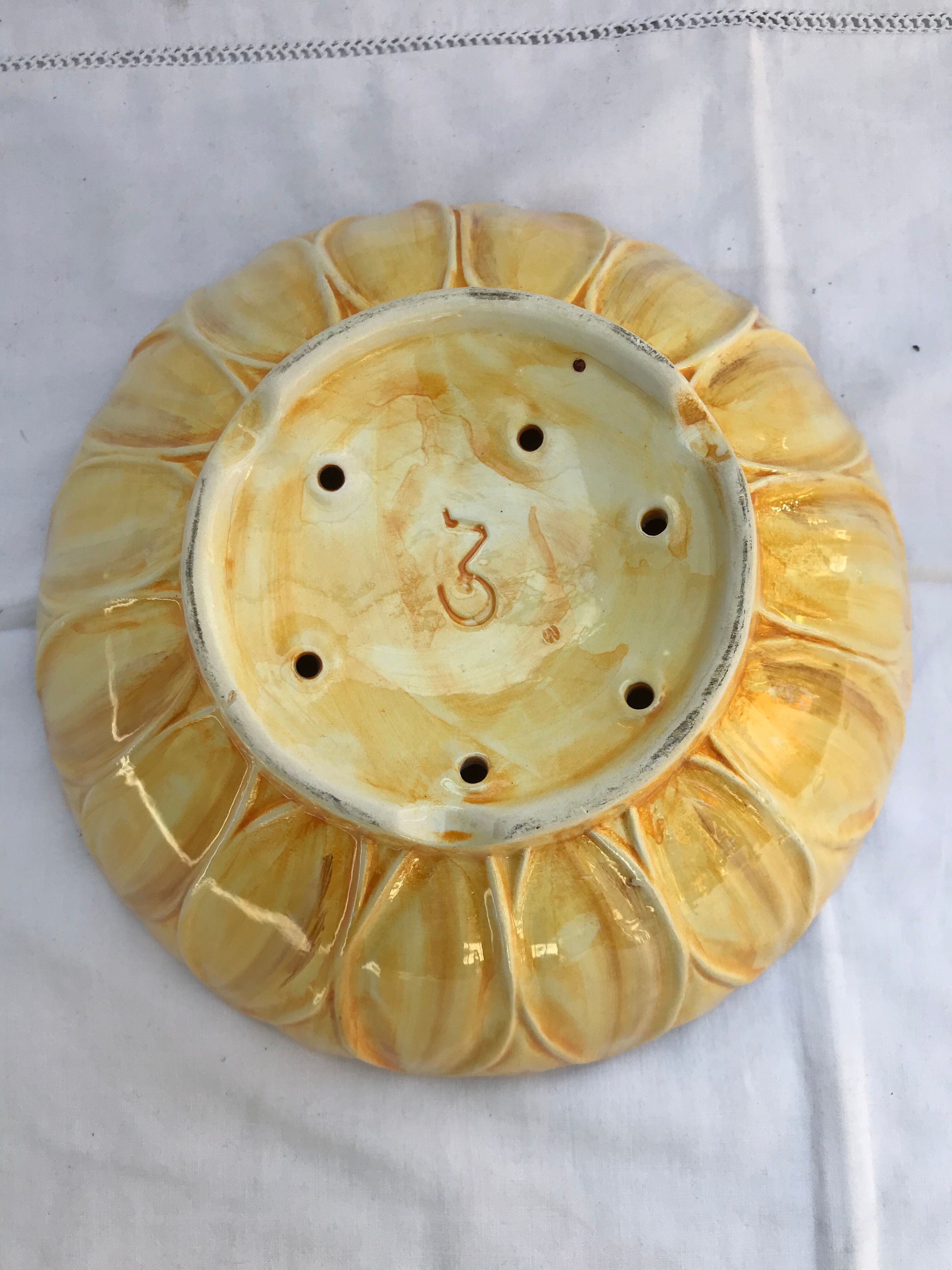 Former ceramics shape vintage yellow sunflower
