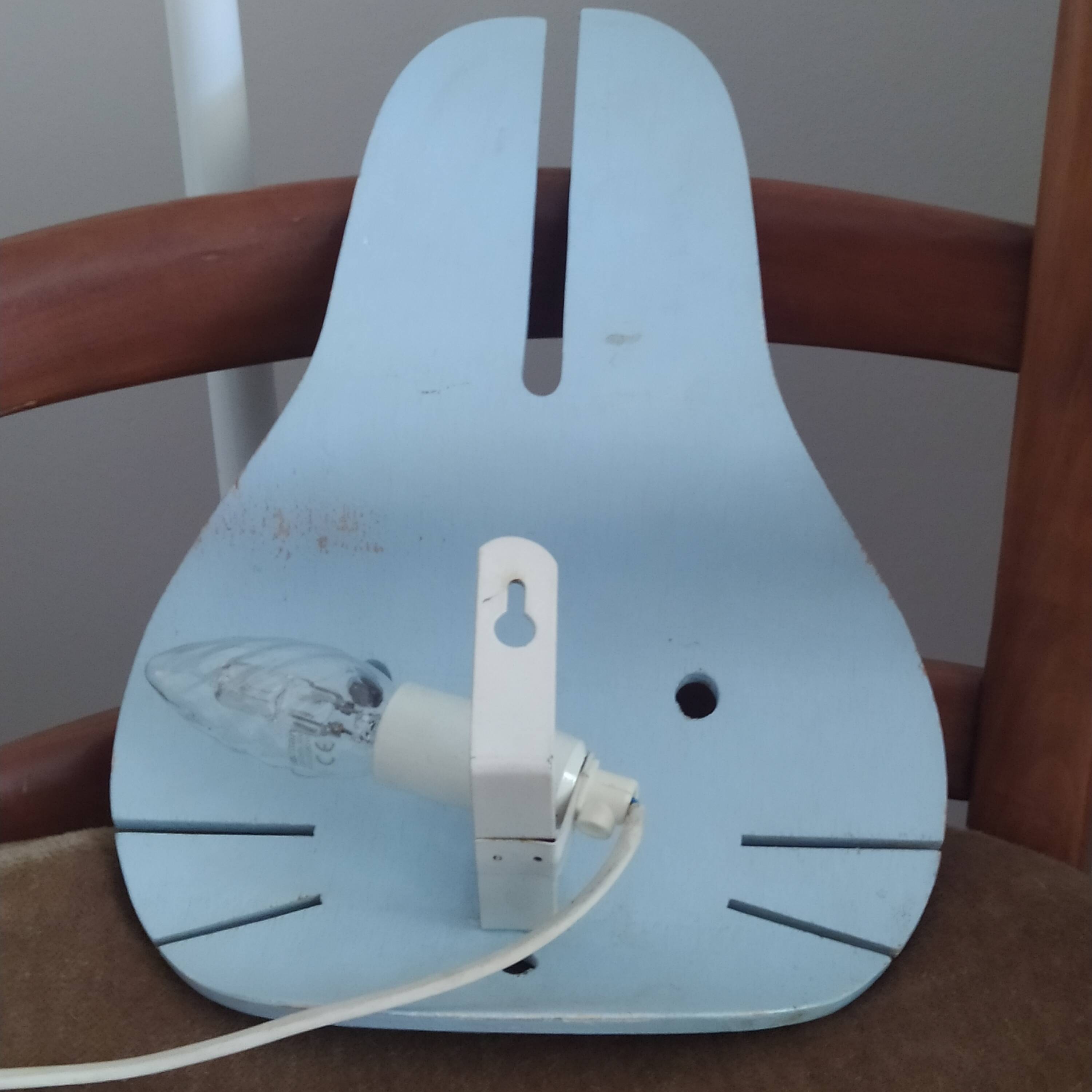 Bogo Rabbit blue wooden wall light 1980