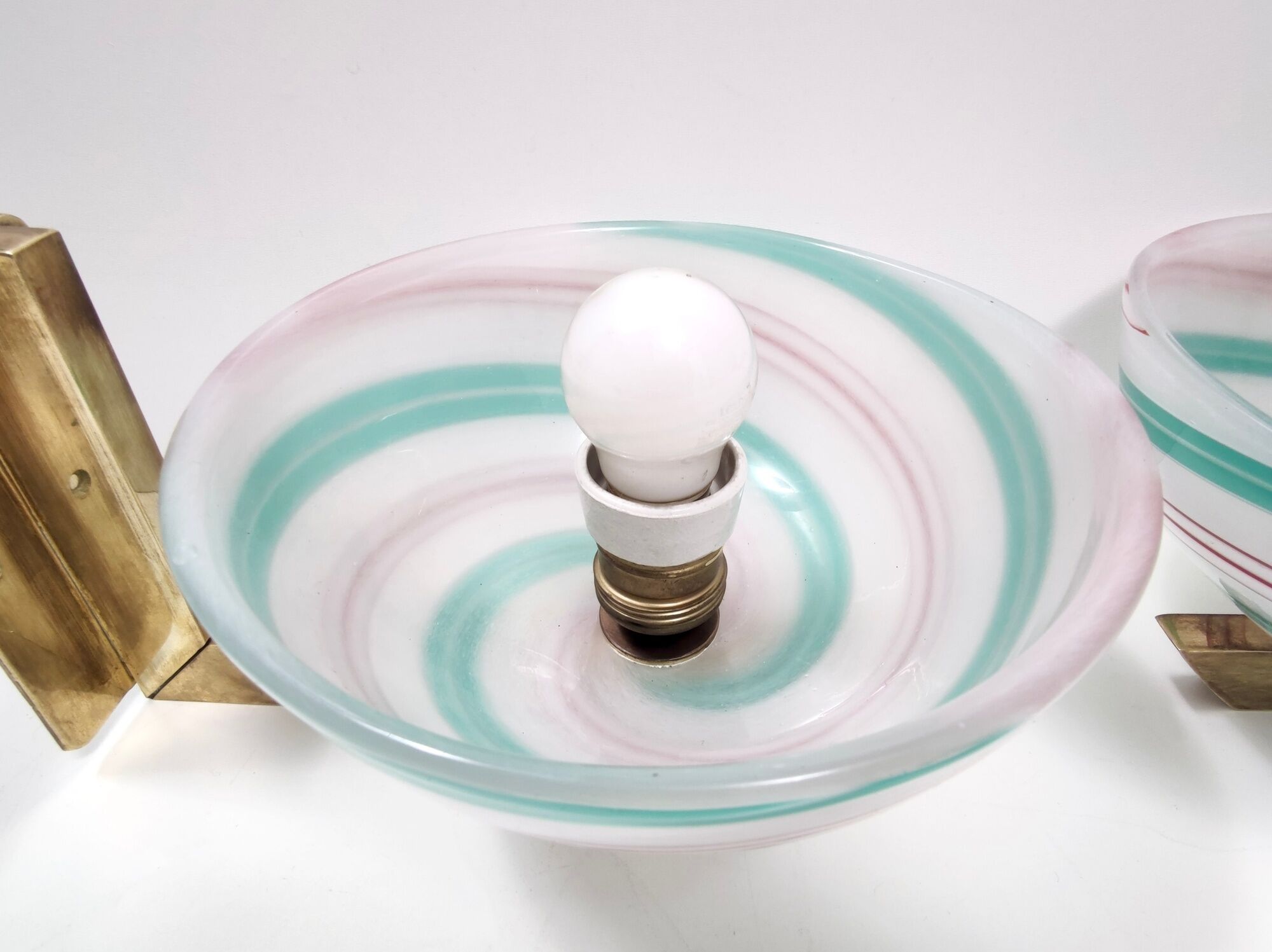 Murano Glass and Brass Wall Light by Dino Martens for Aureliano Toso, Italy