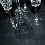 Set of 6 cut crystal wine glasses in cerdagne style - cristallerie lorraine lemberg? h13.5cm