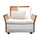 Fauteuil vintage en bois et cannage
