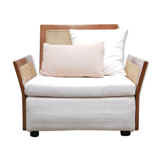 Vintage wooden armchair and cannage