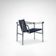 LC1 blue and black ponyskin armchair by Le Corbusier et al for Cassina 1990