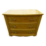 Old bohemian chest of drawers from the 30s with its floral prints in solid wood