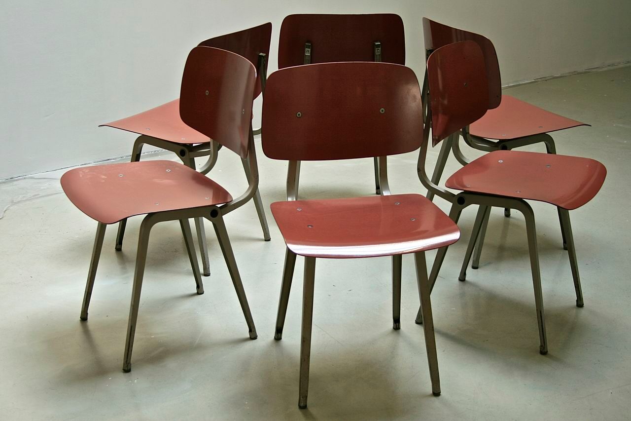 Set of 6 chairs "Revolt" by Friso Kramer for Ahrend de Cirkel 1954