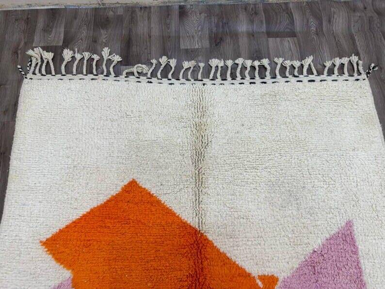 Handmade Beni Ouraine Berber rug with colorful patterns, size 140 x 260 cm