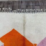 Handmade Beni Ouraine Berber rug with colorful patterns, size 140 x 260 cm