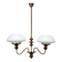 Mid-Century Brass Chandelier, Czechoslovakia, 1970s, Made in Jablonec Glass