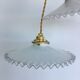 Pair of white opaline suspensions and serrate edges