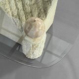 Vintage free-form stone marquetry coffee table, 1980s