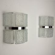 Pair of wall lamps by Kaiser Leuchten, frosted glass, Germany, 1960