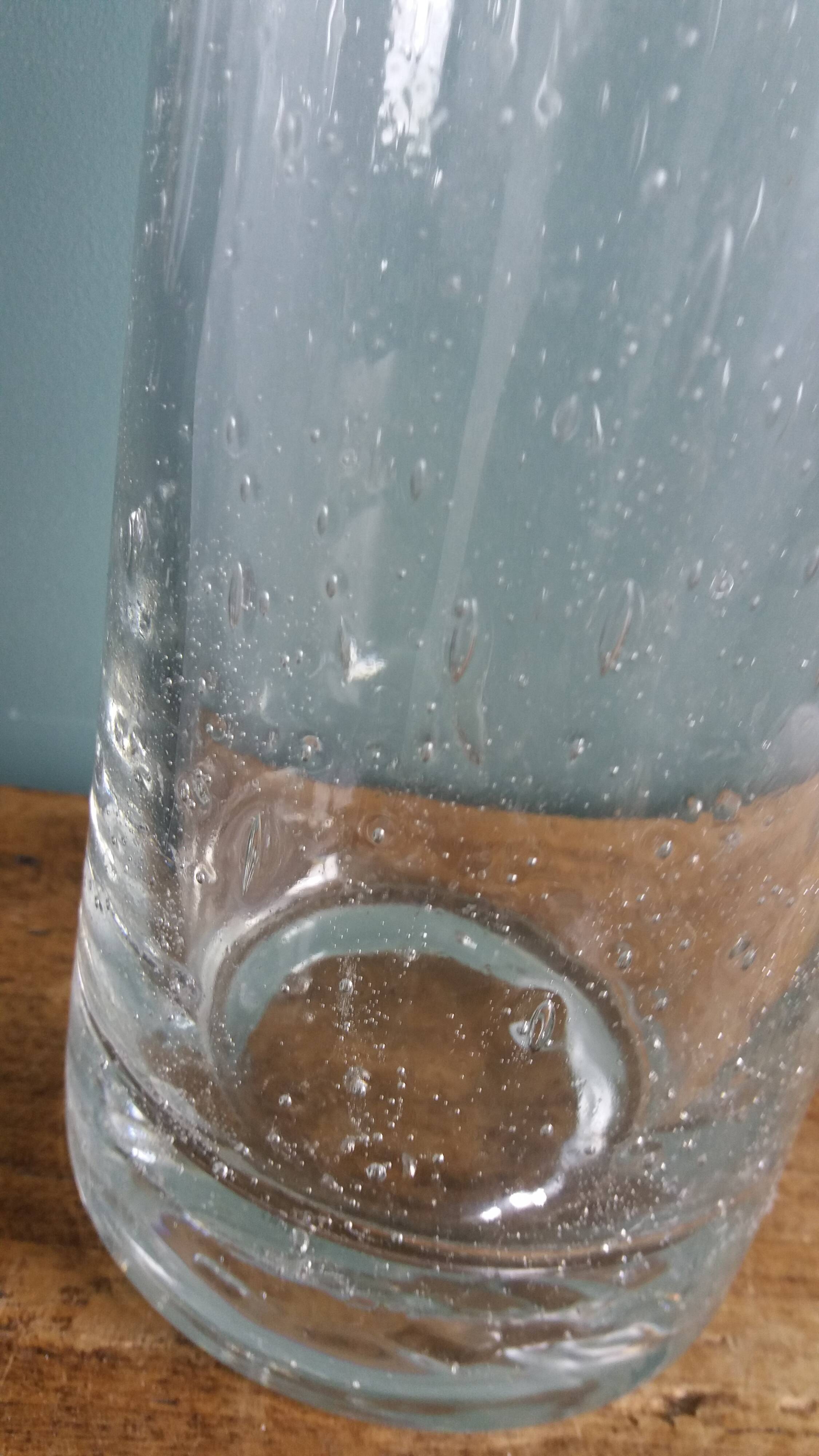 Bubble glass cylinder vase