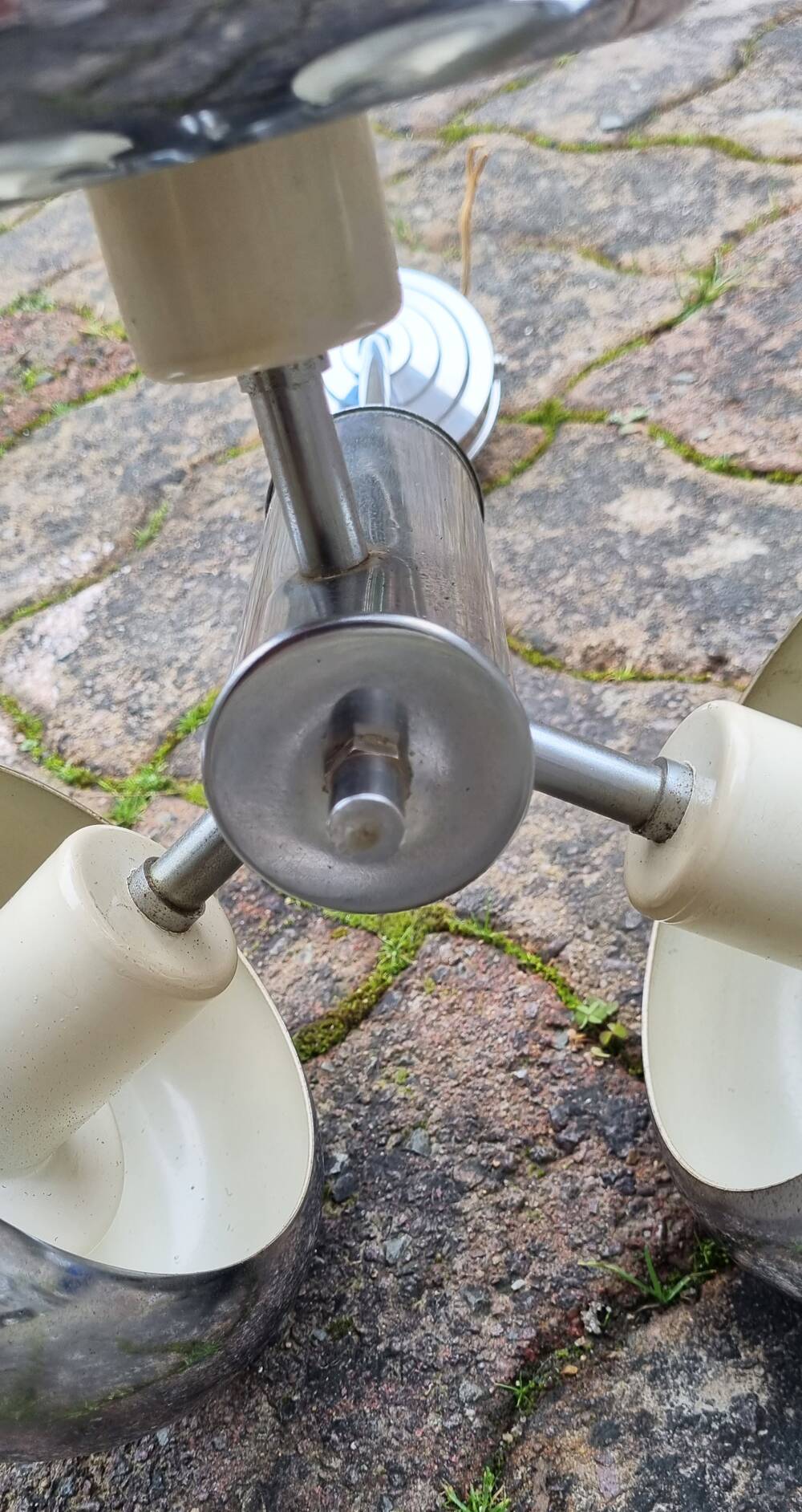 UFO pendant light, vintage, 3 globes, space age, 70s