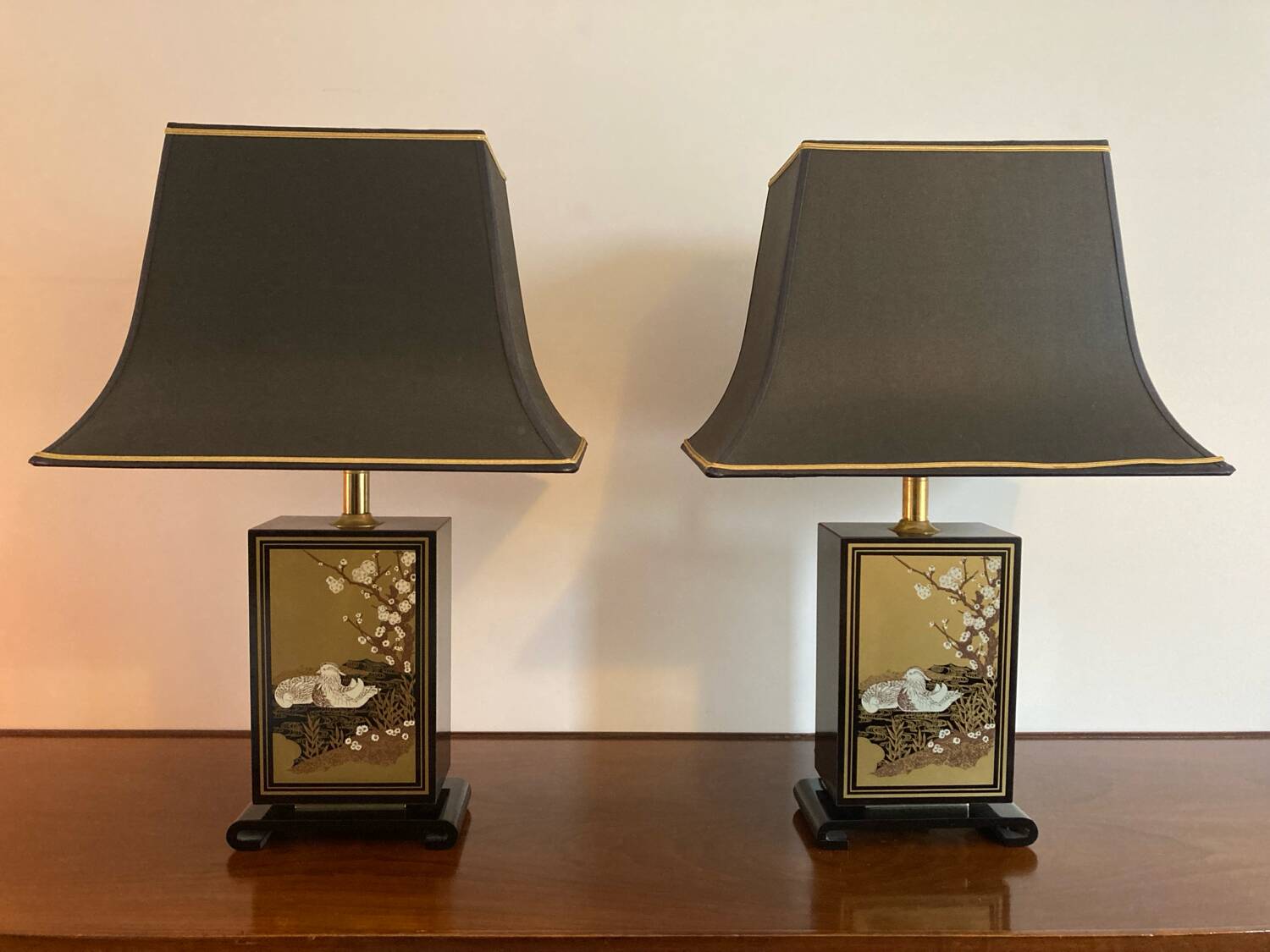 Pair of Le Dauphin pagoda lamps
