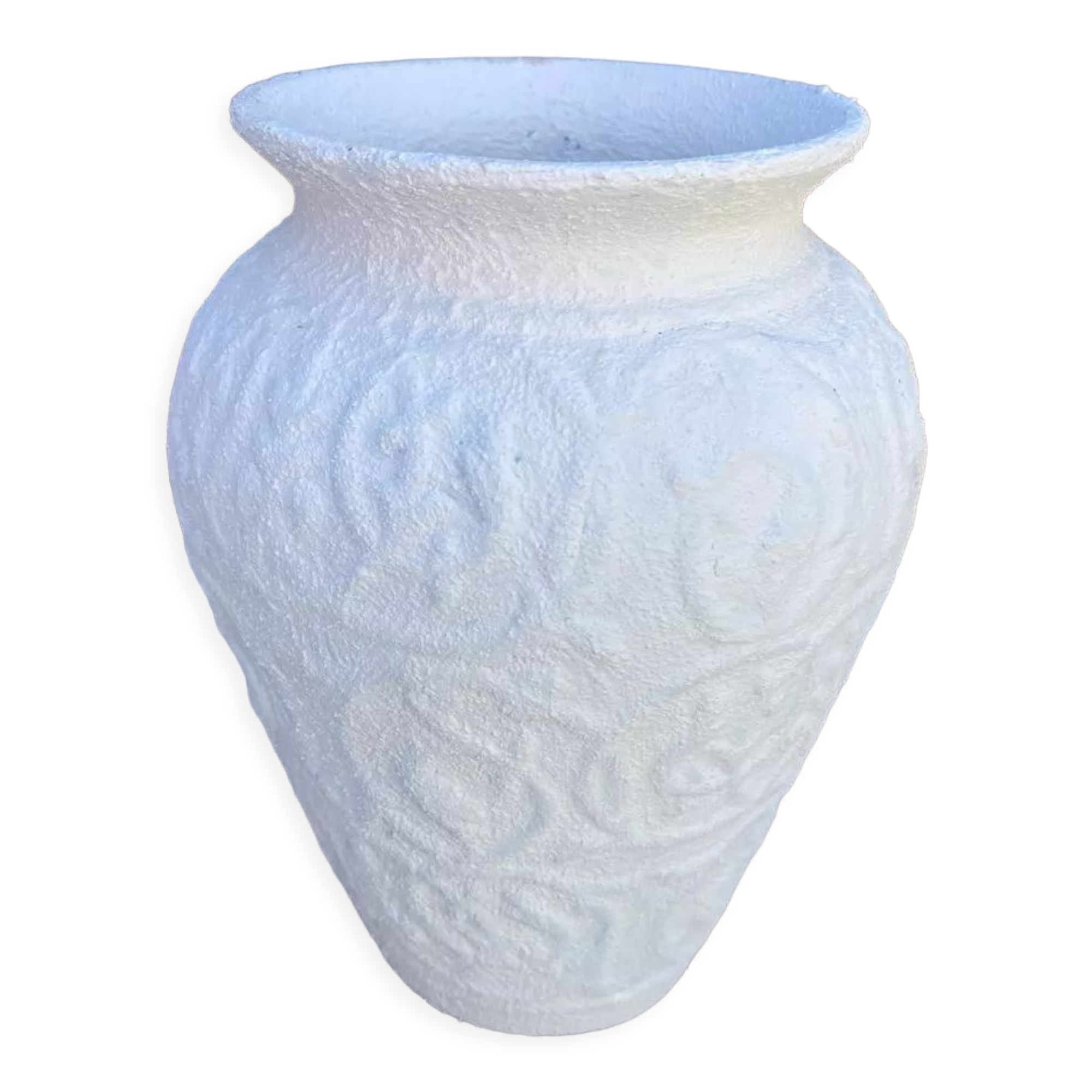 Vase blanc texturé