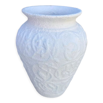 Vase blanc texturé