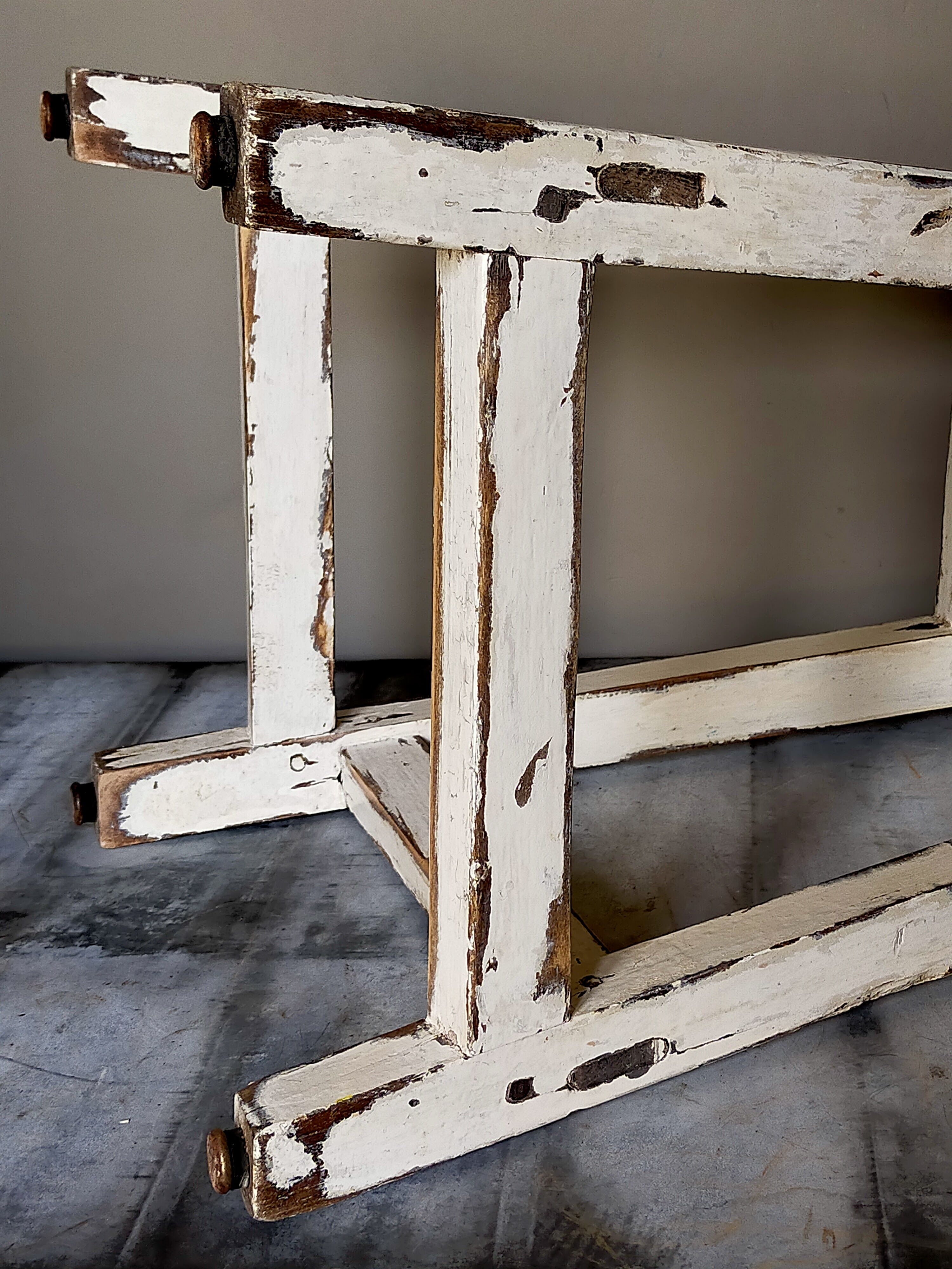 Old patinated workshop stool