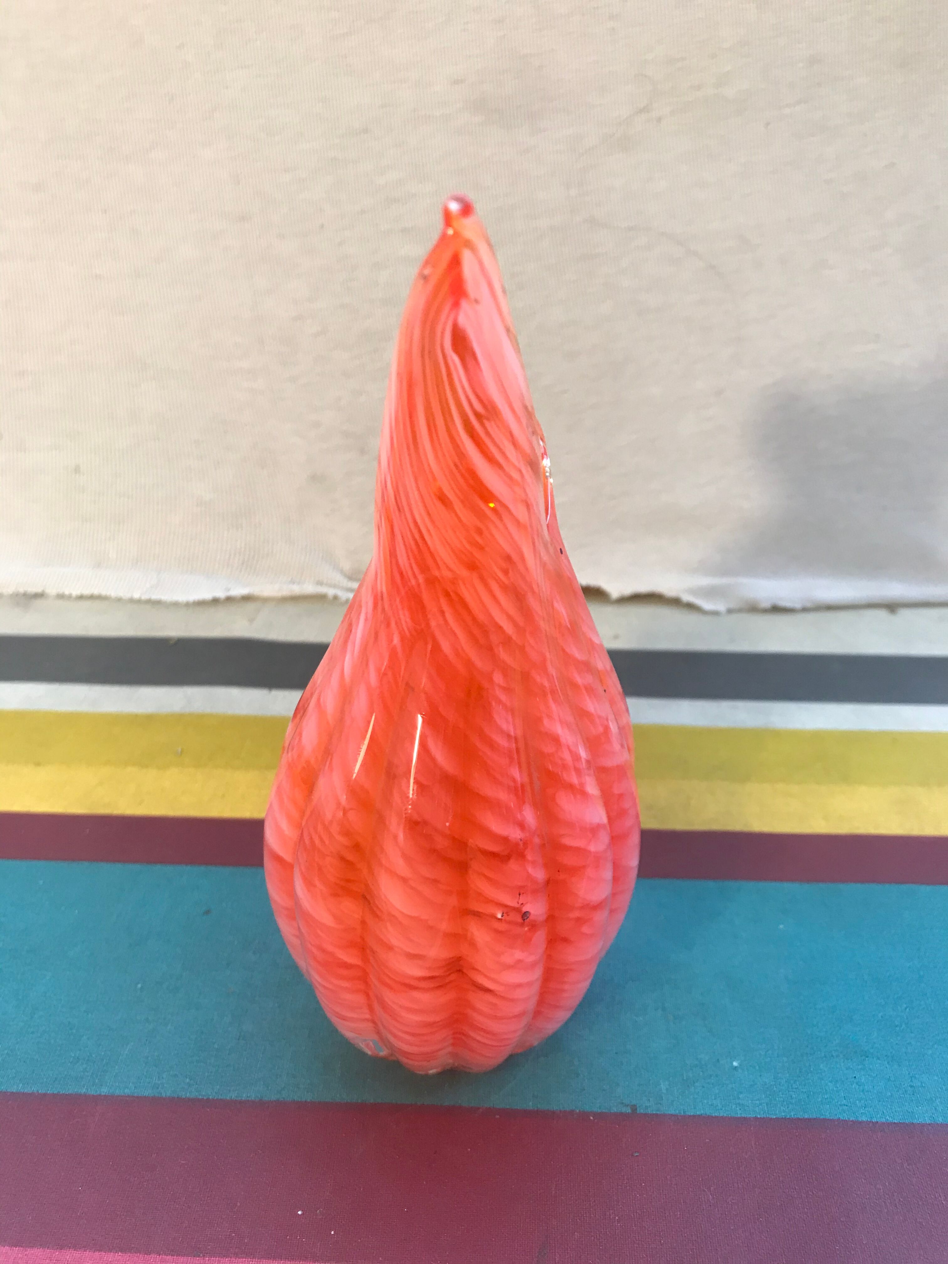 Former Murano pitcher multilayer glass blown rose - anse vintage