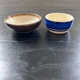 Duo of butter dishes signed HB Quimper