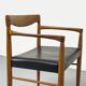 Teak and Leather Armchair by H. W. Klein for Bramin, 1960s