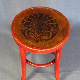 Bistro stool, circa 1930, shell seat, no Baumann, no Thonet.