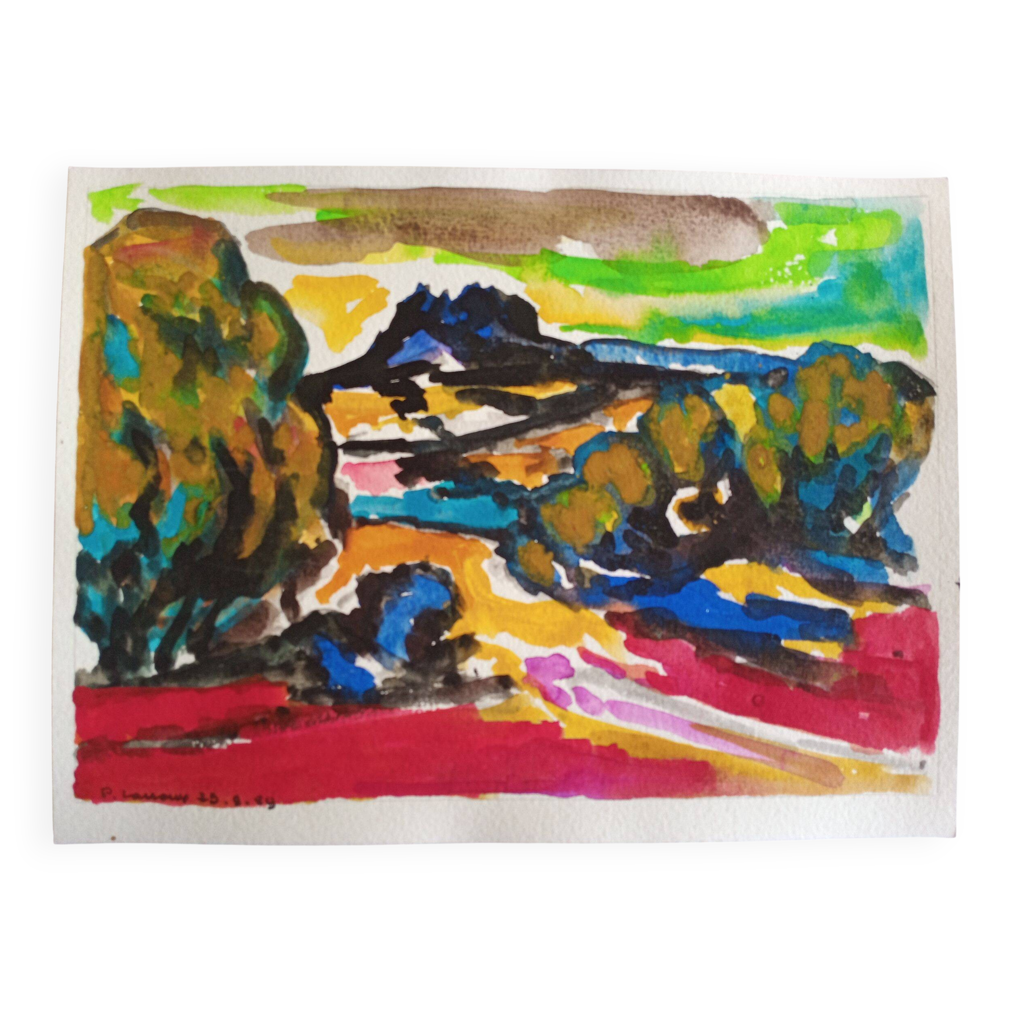Pierre Lacroux (1909-1993) Gouache on paper 24 x 32 cm - from 1989 - (303)