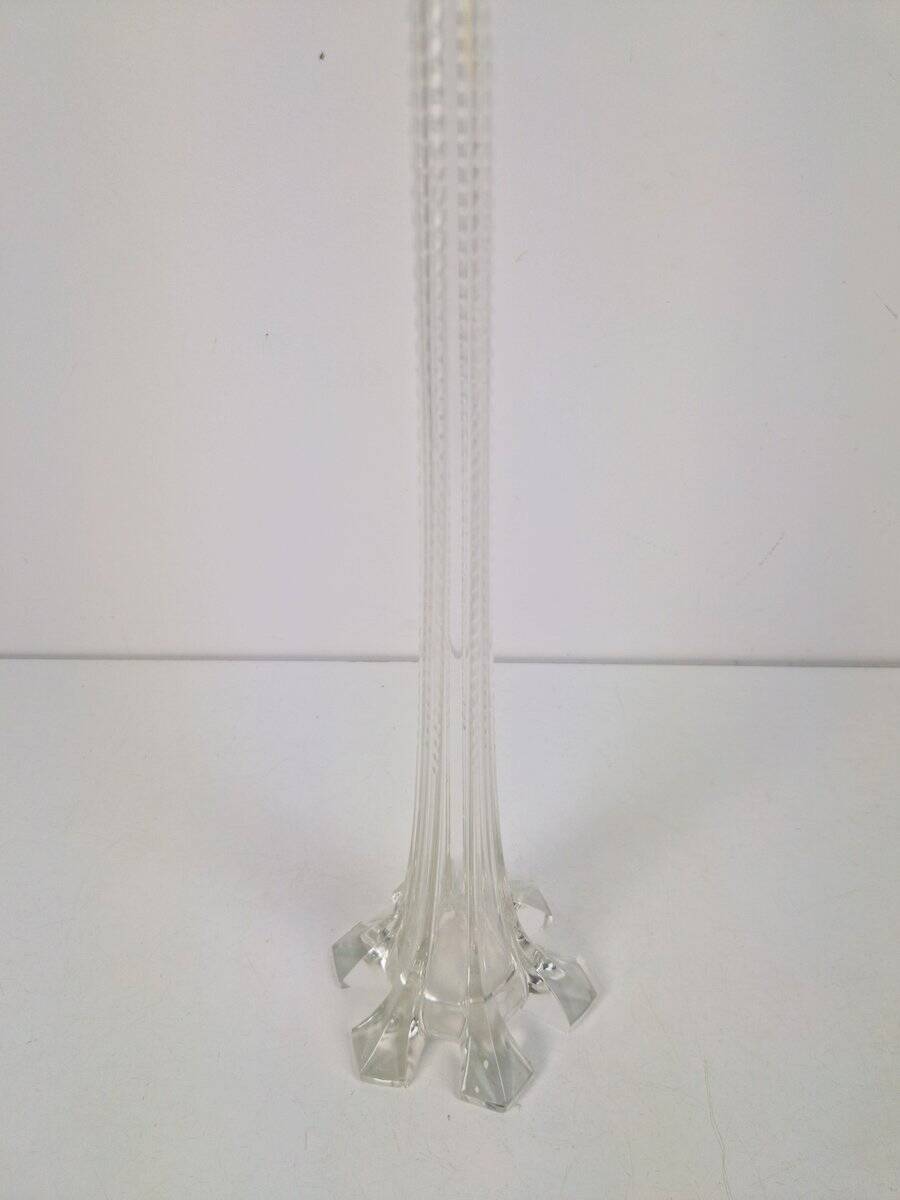Art Nouveau French Gladioli Fluted Glass Vase, 1920s