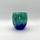 Set of 6 blown glass glasses from Venice with Effetre Murano murrine.