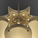 Plastic sheet pendant light by Quality System. Denmark 1970s