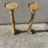Pair of sculpted resin columns