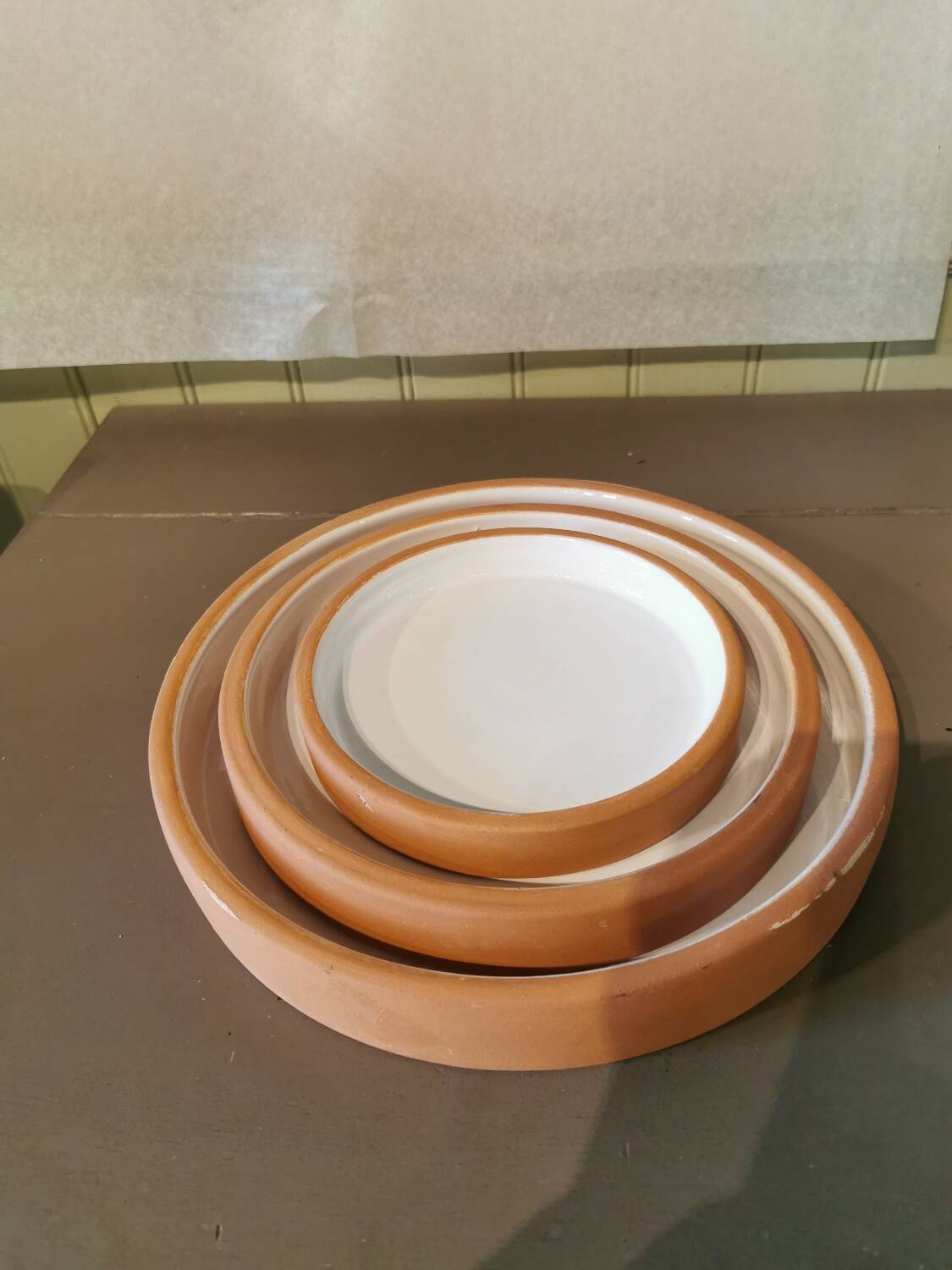 Series of 3 artisanal terracotta dishes
