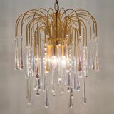 Lustre en verre de Murano et laiton Waterfall, Italie, années 1970