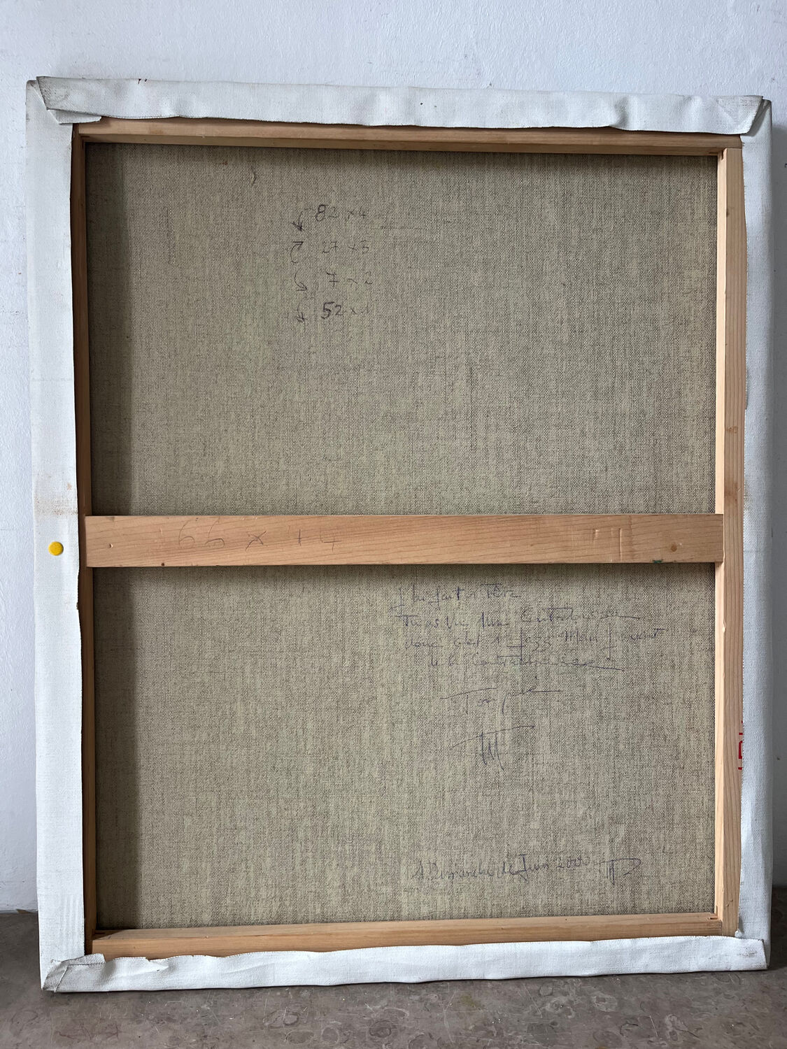 Jazzman playing the double bass, abstract, signed