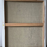 Jazzman playing the double bass, abstract, signed