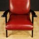 Fauteuil design italien en similicuir rouge des années 70
