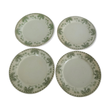 Set of 4 flat plates in earthenware of Sarreguemines palmyra pattern