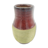 Swedish vase in pistachio sandstone and ox blood