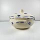 Half-porcelain soup tureen from Badonviller, blue flower pattern, early 20th century.