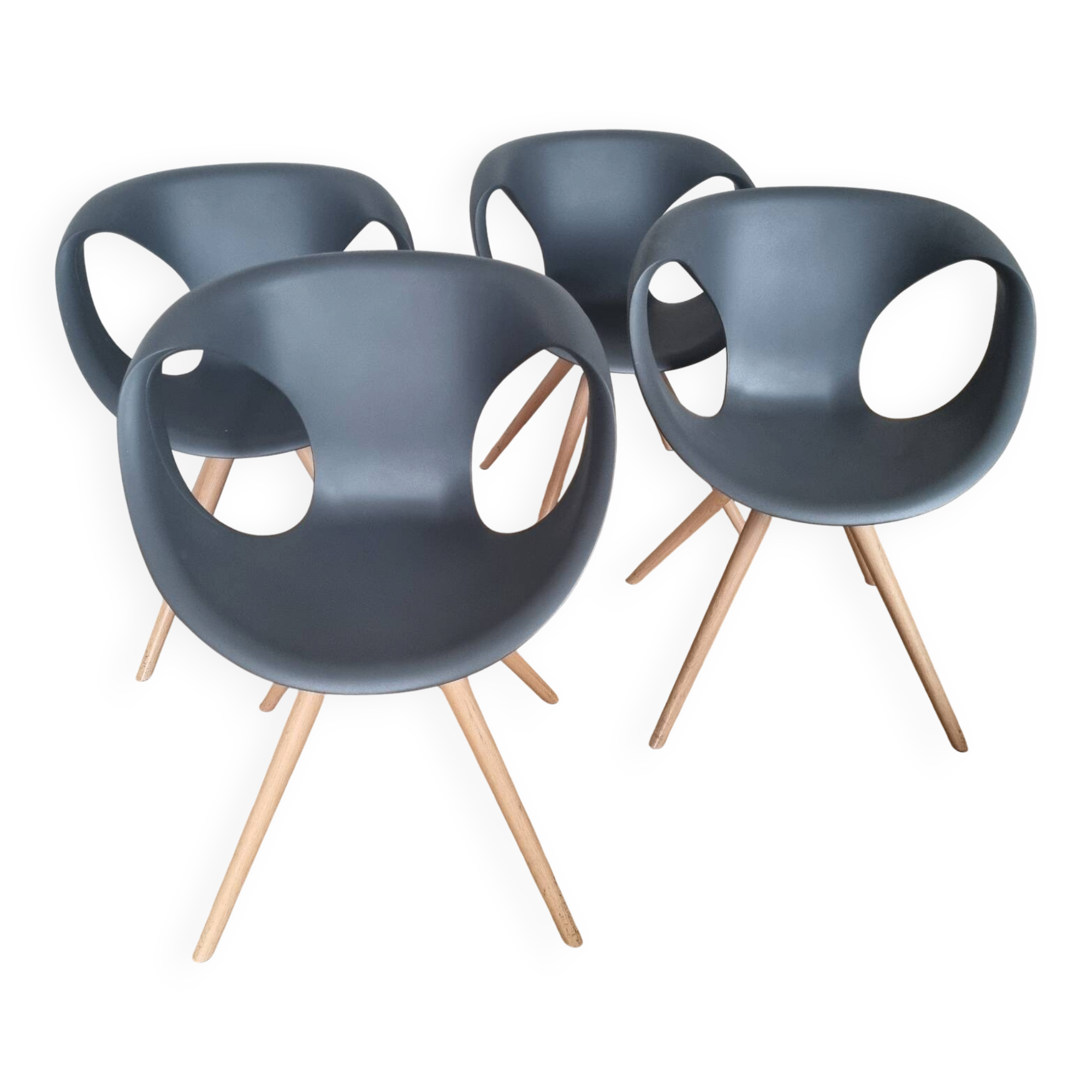 4 bucket chairs, M. Ballandat for Tonon Up, Italy