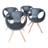 4 bucket chairs, M. Ballandat for Tonon Up, Italy