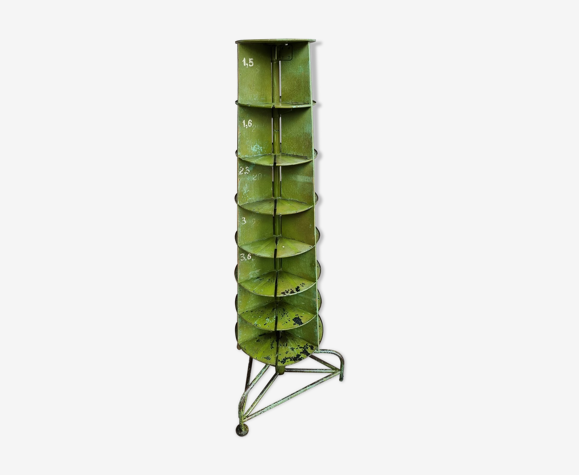 Industrial carousel cabinet moss green kitchen rack