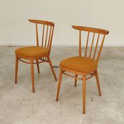 Pair of wooden dining room chairs by Tatra Pravenec 1960