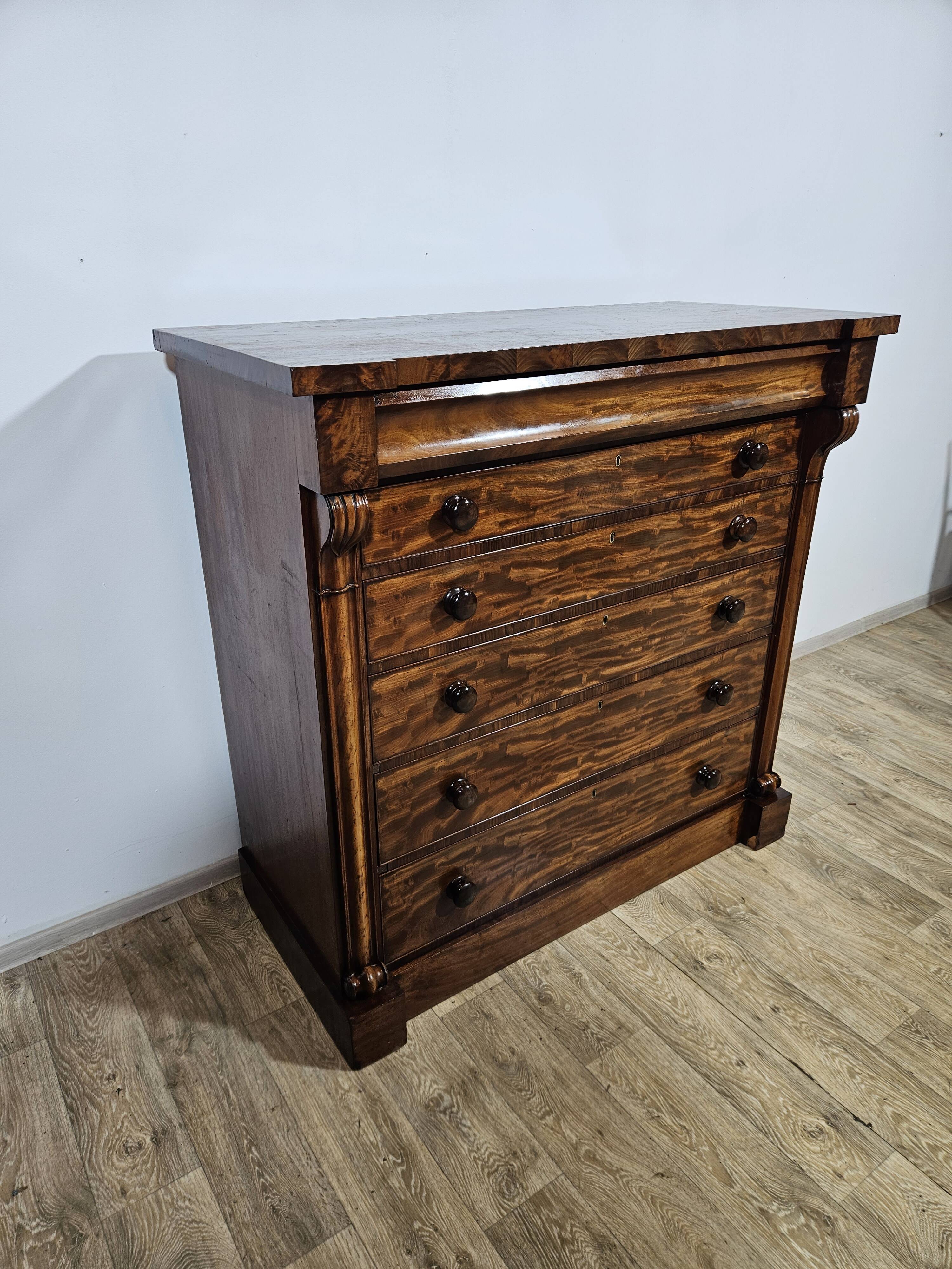 Chiffonier commode Biedermeier/Mahogany, première moitié du 19e siècle