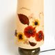 Lampe en céramique avec abat-jour à fleurs pressées, années 70