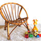 Child chair in rattan shell shape