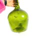 Demijohn green artisanal blown glass early 20th century