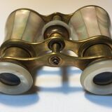 Theatre twins in brass and mother-of-pearl