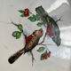 Old oval dish in Badonviller earthenware, decorated with Les Oiseaux.